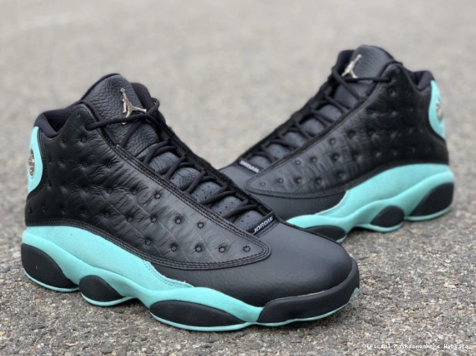 Official Maikesneakers Black 414571-030 Green Jordan Retro 13 Island Air 0729